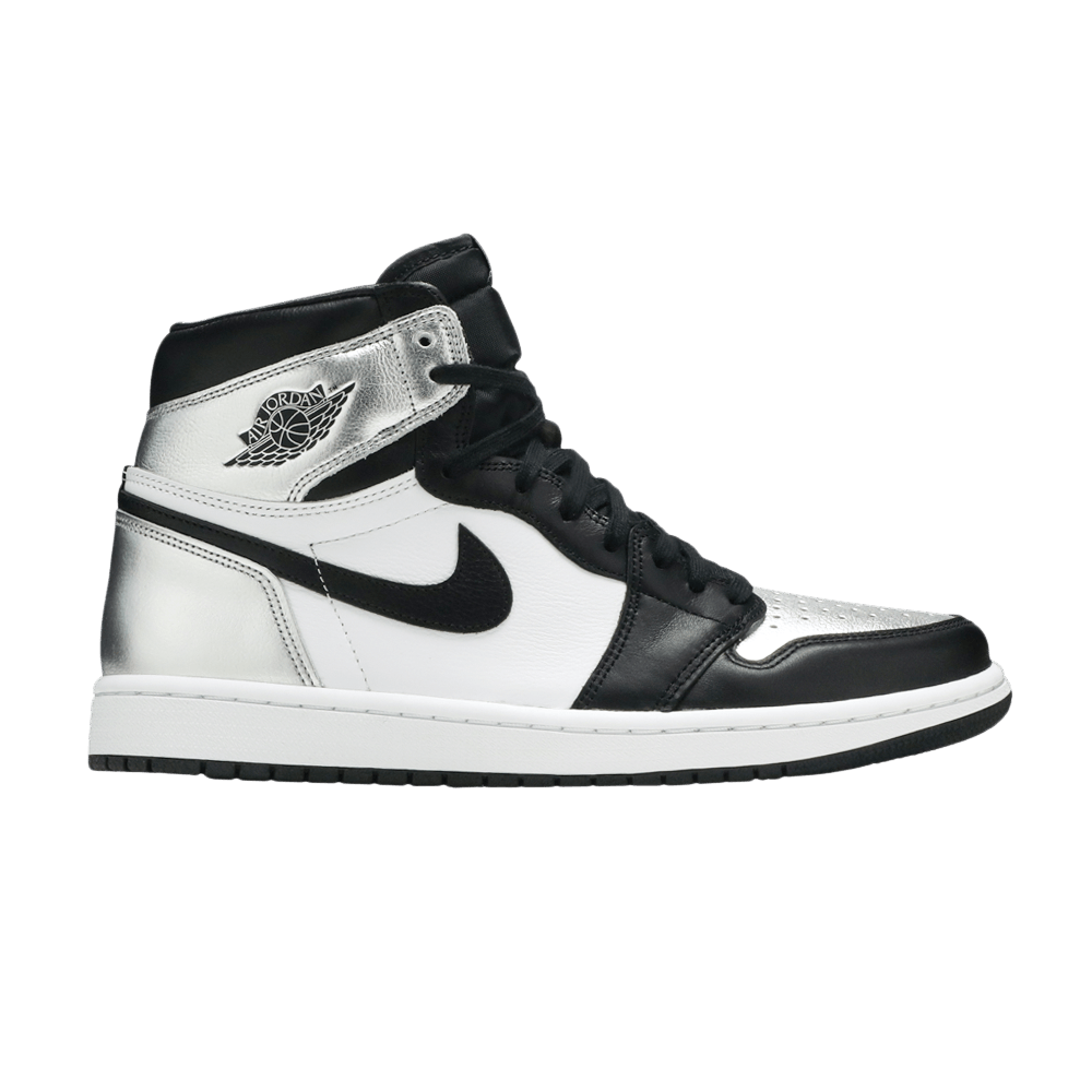 Кроссовки Jordan Air Jordan 1 High Og Retro "Silver Toe" (Женская размерная сетка)