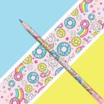 Карандаш чернографитный ЮНЛАНДИЯ "СЛАДКИЕ ИСТОРИИ", 1 шт., HB, с ластиком, корпус с печатью, 181750