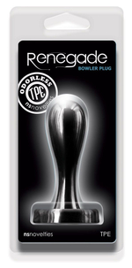 Черная анальная пробка Bowler Plug MD - 11 см. (Цвет: черный)