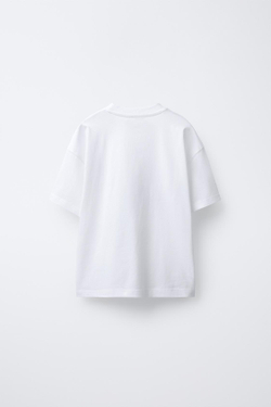 ZARA ФУТБОЛКА В УНИВЕРСИТЕТСКОМ СТИЛЕ, БЕЛЫЙ