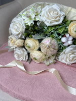 Платье для цветов. Круглая форма. Мех искусственный. Цвет:Пыльно-розовый.