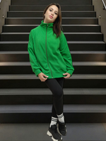 20884 Жакет флисовый ворот стойка на молнии зеленый (56)