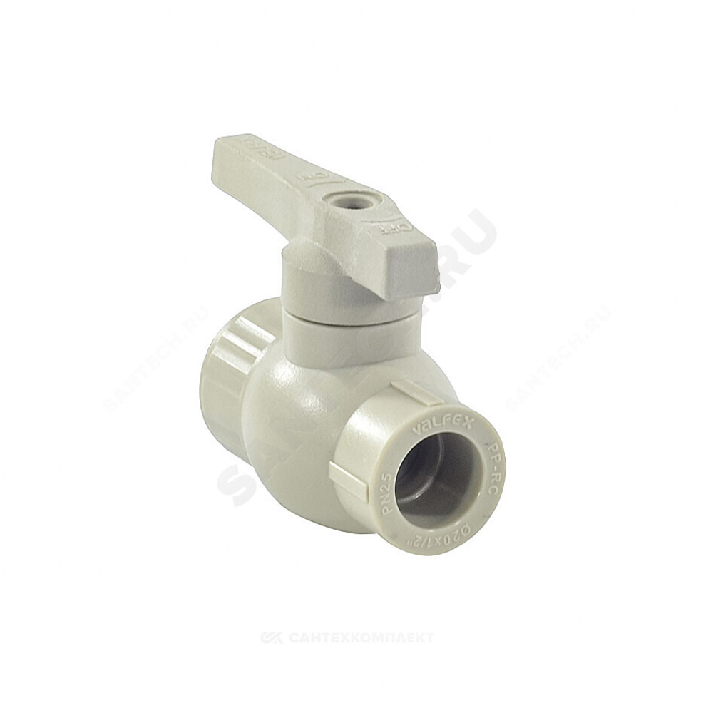 Кран шаровой PP-R серый Дн 20х1/2" НР VALFEX 10144220Г