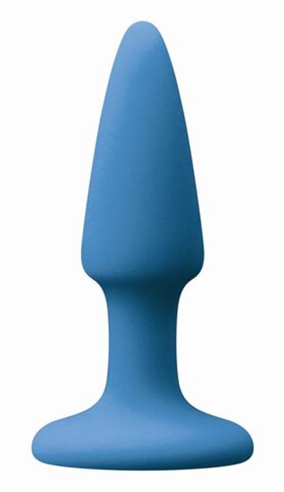 Голубая анальная мини-пробка Mini Plug - 9 см. (Цвет: голубой)