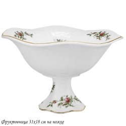 Lenardi 205-380 Фруктовница 31х18 см на ножке ДОМИНИКА в под.у.п(х4)Фарфор