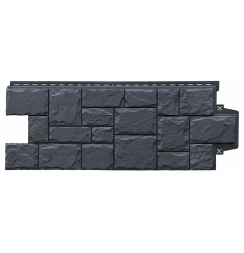 Фасадные панели (Цокольный Сайдинг) Grand Line Крупный Камень CLASSIC Графит