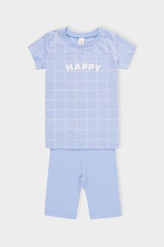 пижама  для девочки  К 1643/небесно-голубой,двойная клетка