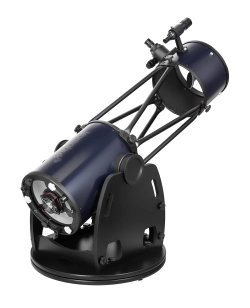 Телескоп Добсона Levenhuk New Skyline PRO 10" (250/1270) Retractable - вид снизу, фокусер и труба, черный и синий