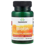 Swanson, Биотин, 10 000 мкг, 60 мягких таблеток