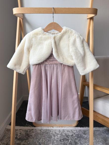 Платье с меховым кардиганом Monsoon, 86