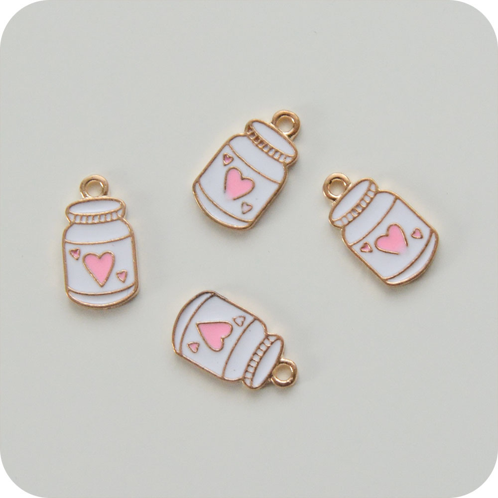 Подвеска эмалевая 1,7см, Баночка с сердцем