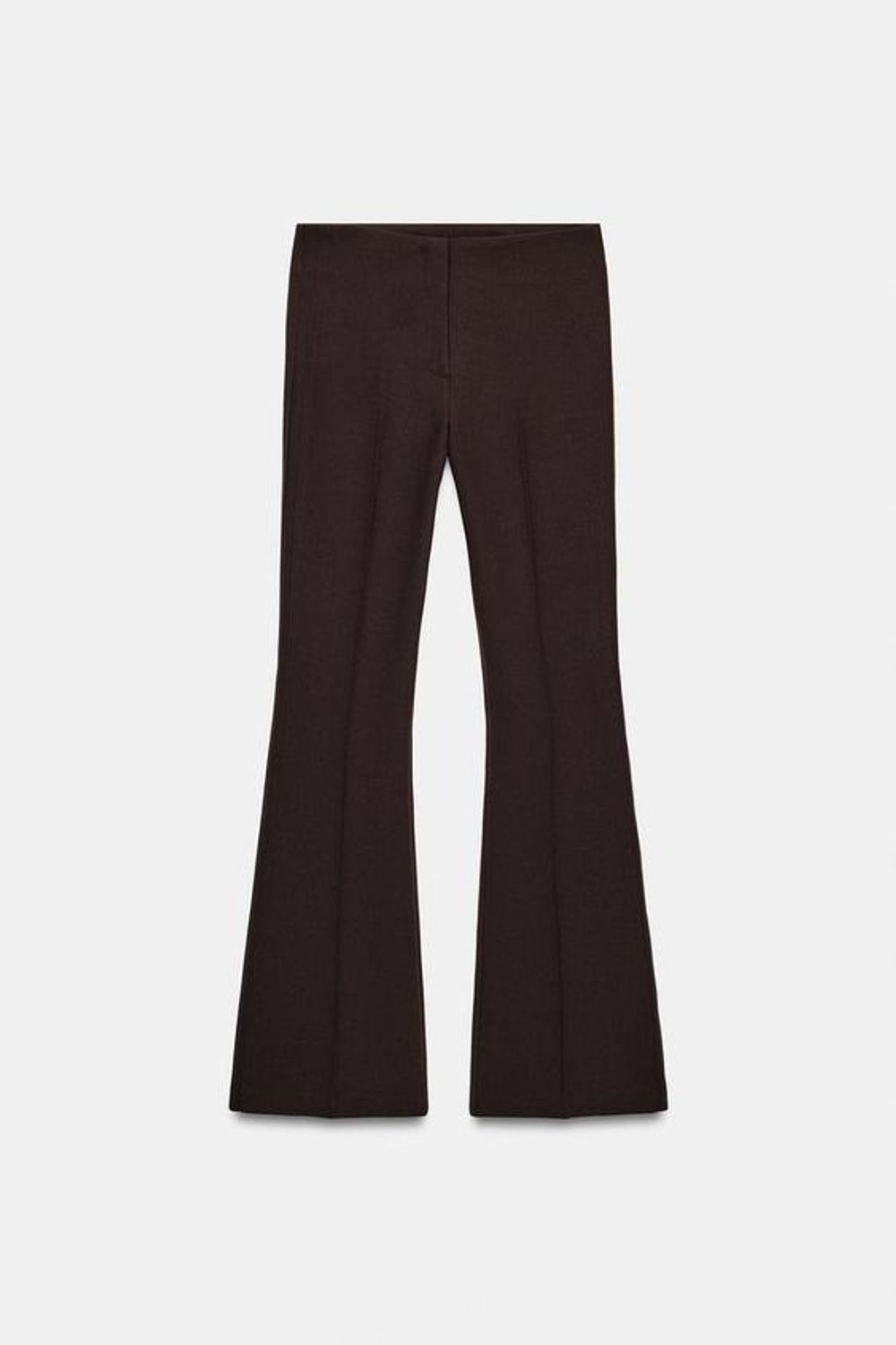 ZARA БРЮКИ FLARE С БОКОВЫМИ ШВАМИ, КОРИЧНЕВЫЙ