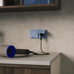 Накладка для розетки с заземлением, защитными шторками и крышкой, S70 (деним)