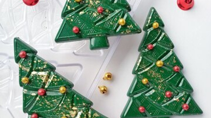 877 | Форма для шоколадных плиток "Ель новогодняя" (275*175 мм)