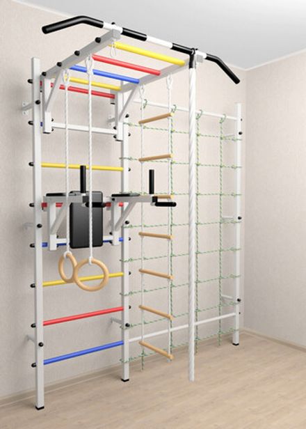 Шведская стенка Sv Sport 529 (Турник рукоход/Брусья/Канат/Kольца/Лестница/Канатный лаз/Сетка)