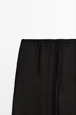 Massimo Dutti Струящиеся широкие брюки Total Look, черный