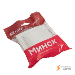 Минск Розетка 1-местная СП с заземлением и крышкой 16А белая с защ, штор, EKF Basic