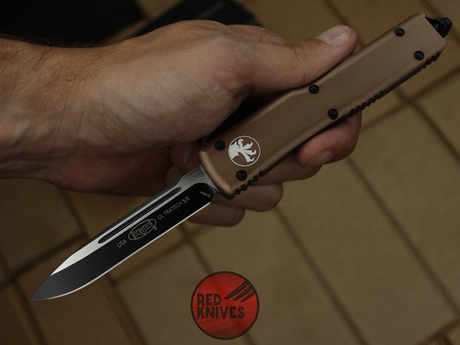 Нож Microtech Ultratech S/E - коричневая рукоять, стандартный черный клинок + запчасти RK-370