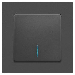Выключатель Intro Accent 6-102-07 с подсветкой, 10А-250В, IP20, СУ, AL/CU, графит