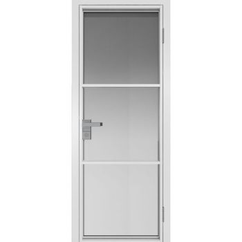 Межкомнатная дверь алюминиевая Profil Doors 13AG белая матовая RAL9003 остеклённая