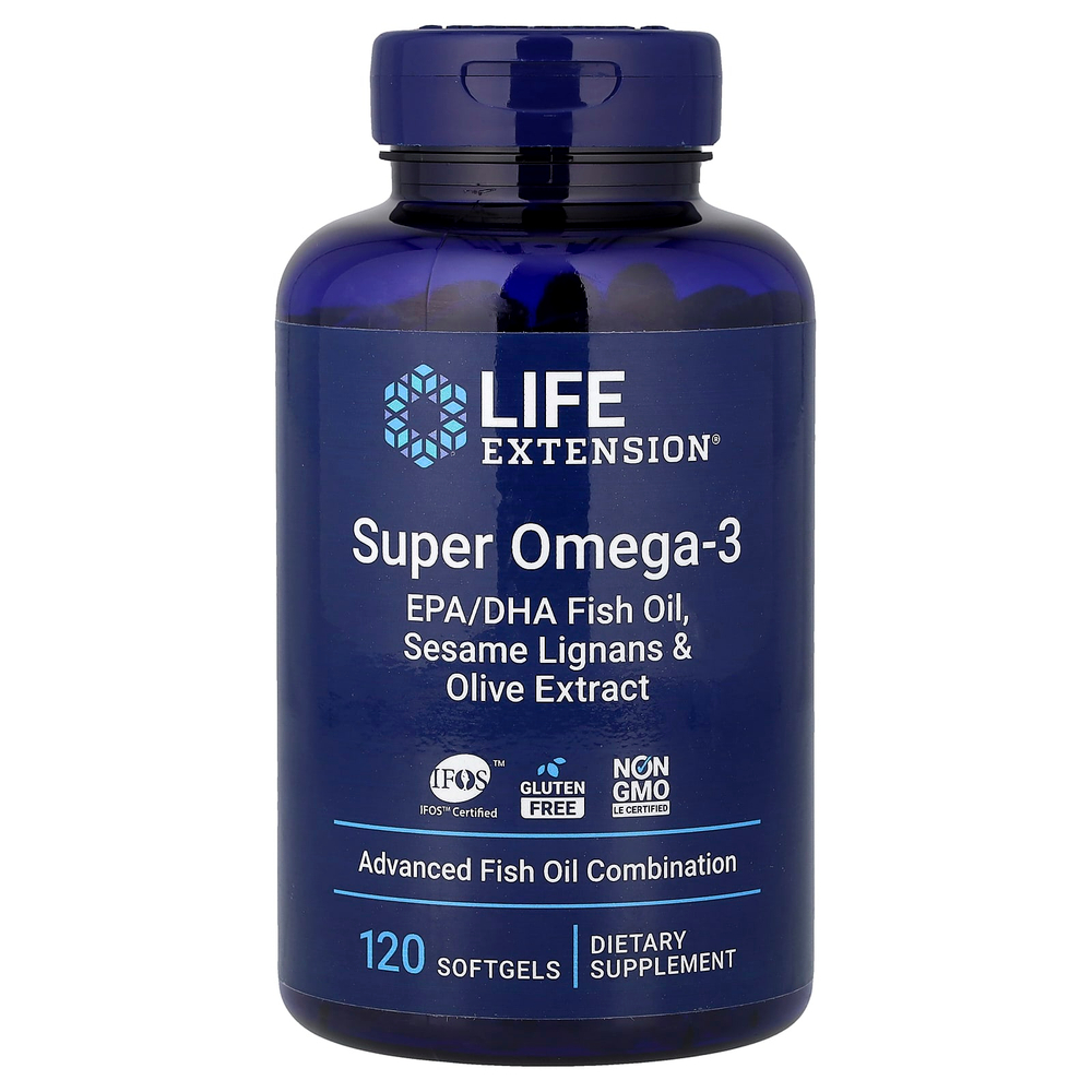Life Extension, Super Omega-3, 120 мягких таблеток