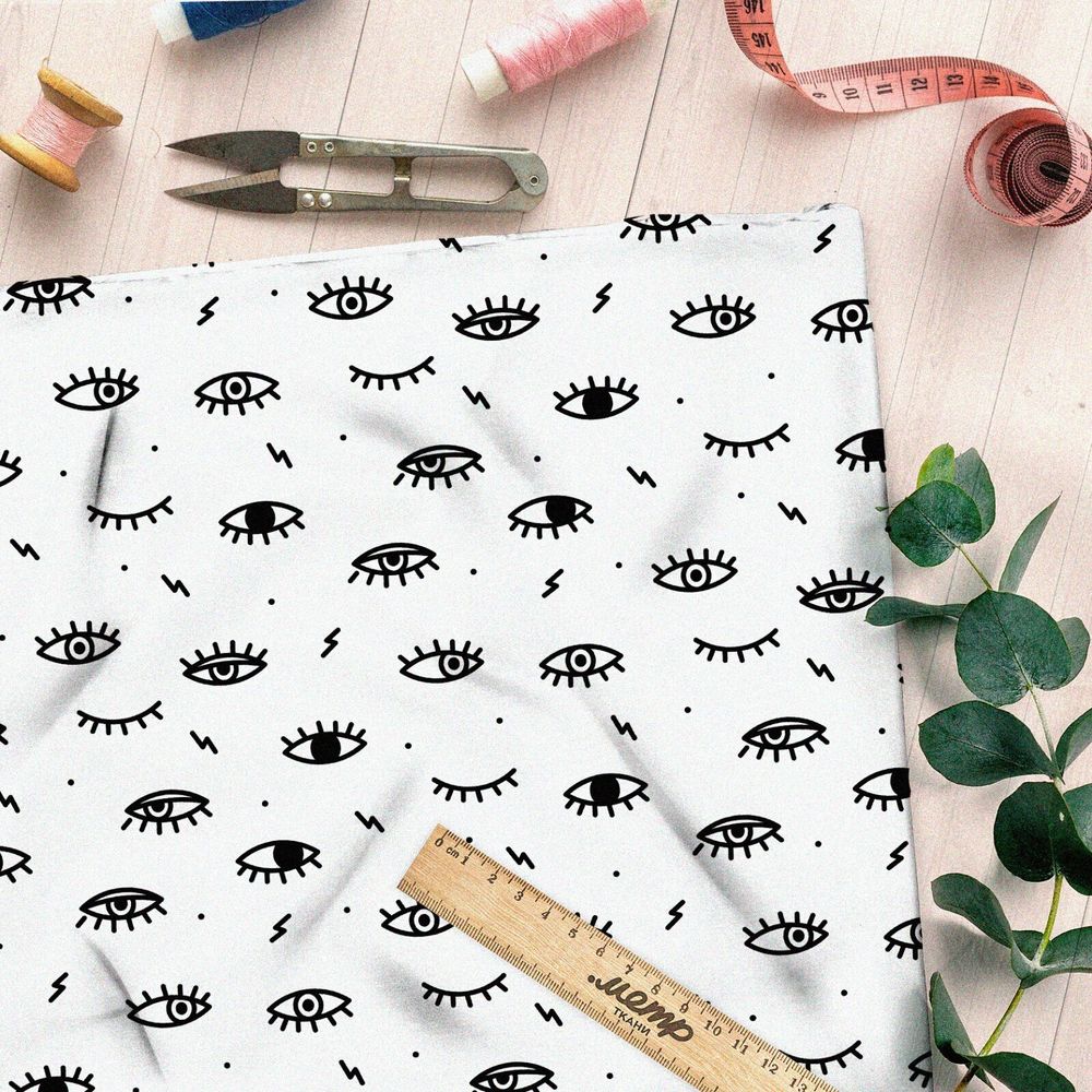 Ткань барби черные глазики