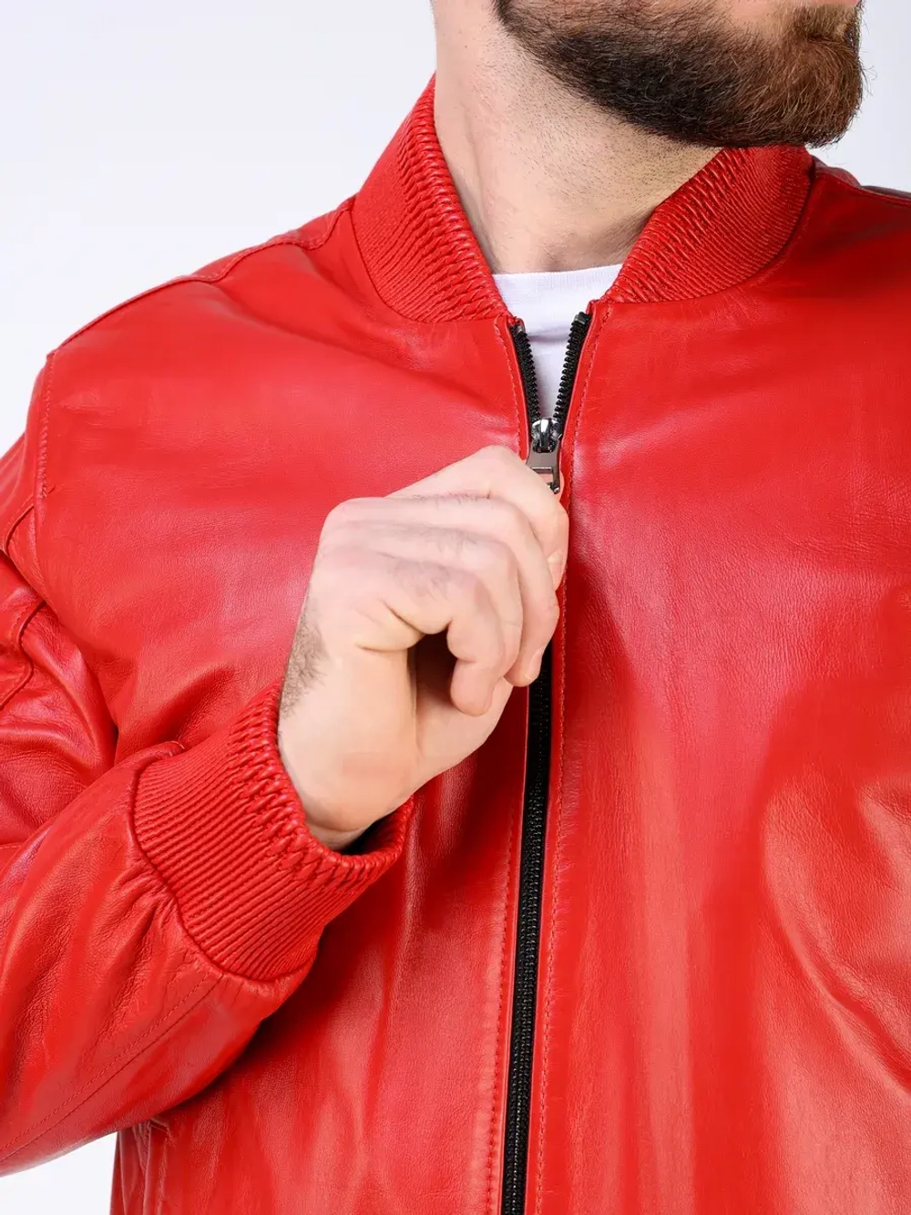 Кожаная куртка демисезонная Турция бомбер