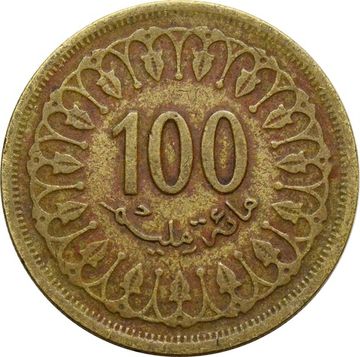 100 миллимов 1960-2018 Тунис