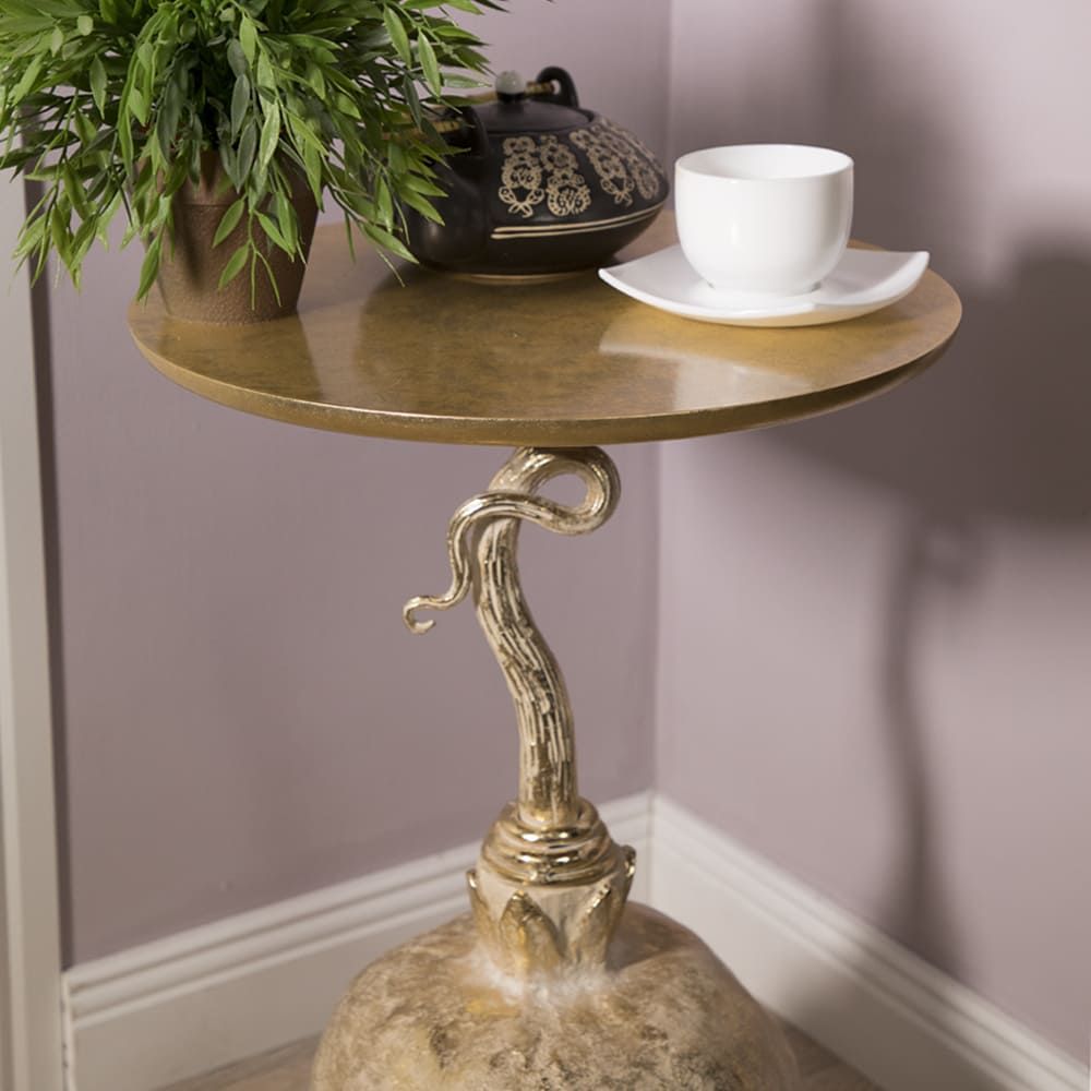 Столик декоративный Жемчужный гранат Айвори Мраморное золото