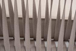 "Касабланка" диван 2-местный плетеный из роупа, каркас алюминий белый муар, роуп бежевый 20мм, ткань бежевая 15052