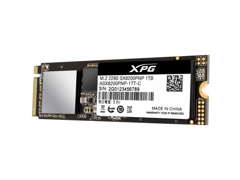 SSD накопитель ADATA XPG SX8200 Pro 1ТБ, M.2 2280, PCIe 3.0 x4, NVMe [ASX8200PNP-1TT-C]