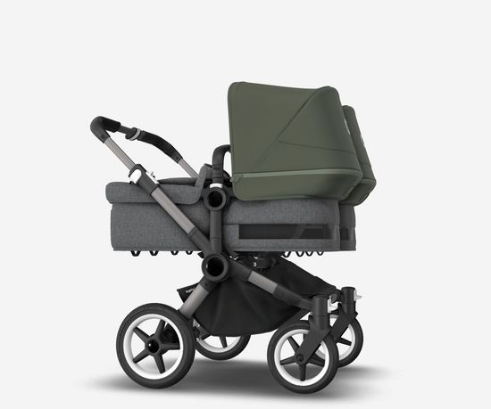 Коляска для двойни 2 в 1 Bugaboo Donkey 5 Twin Forest green/Grey melange/Graphite