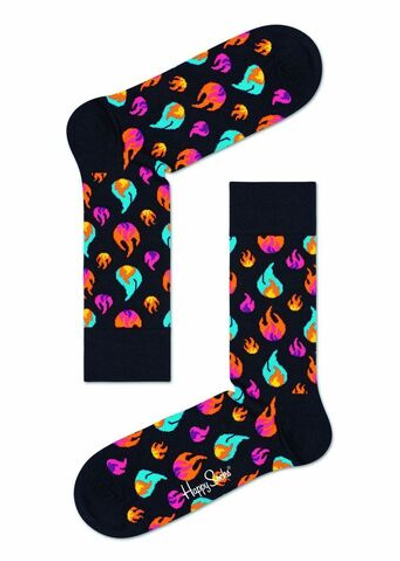 Носки унисекс Flames Sock с огоньками пламени (Размер: 25) (Цвет: черный)