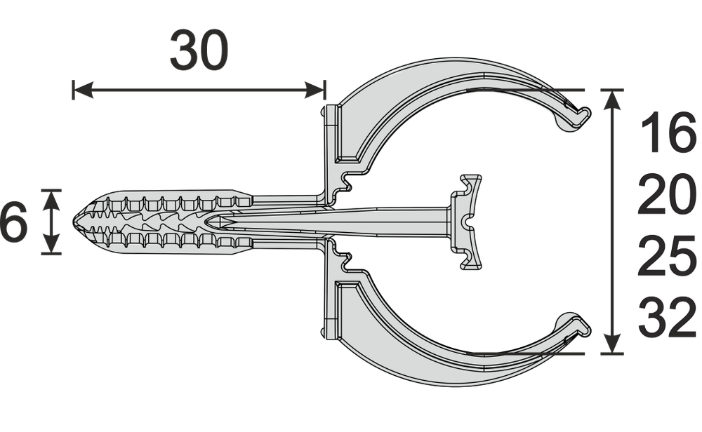 Крепеж для труб Идеал Ф32 ИзиФикс 6х30мм