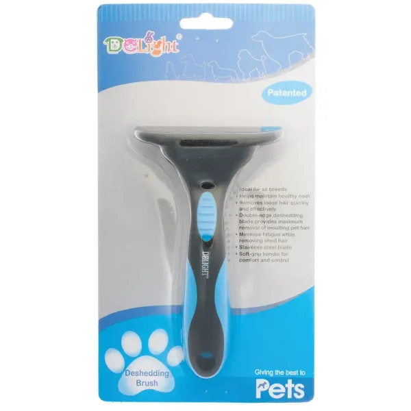 Дешеддер DeLIGHT большой с изгибом для средних и крупных пород, 44 крупных зуба