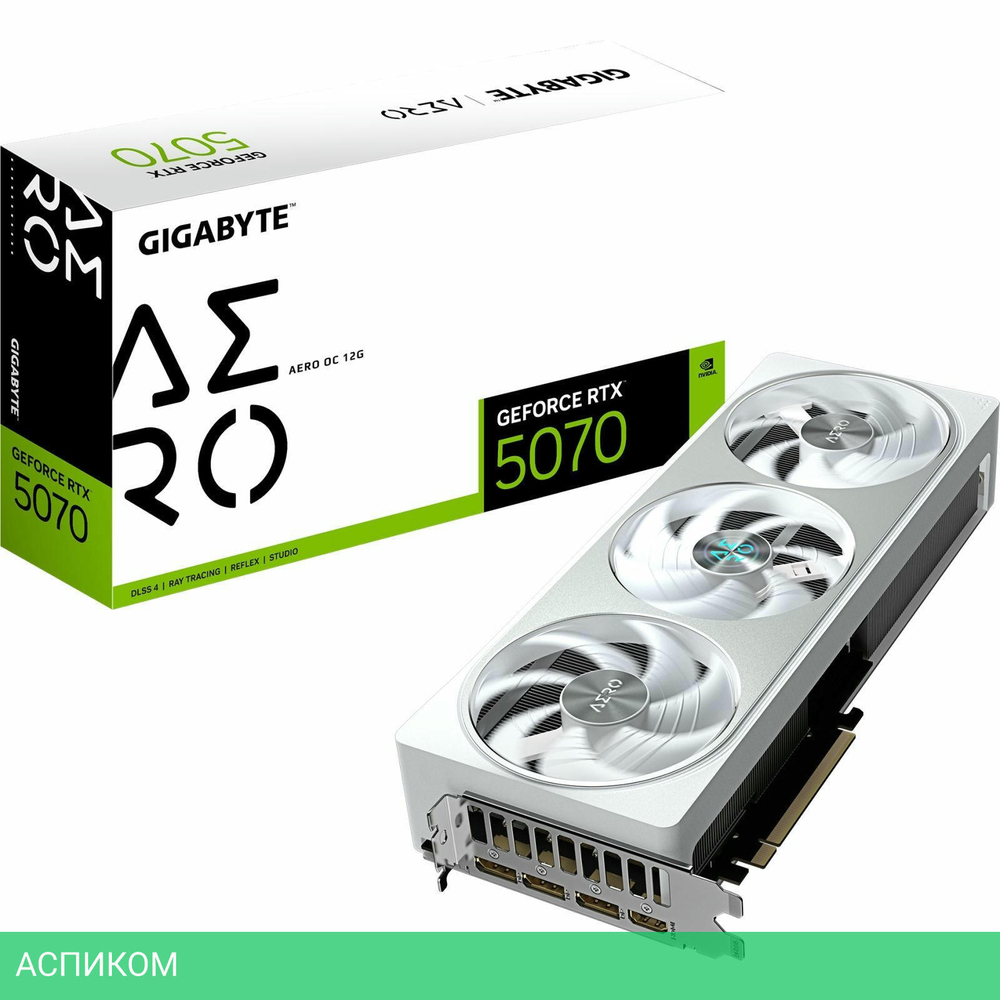 Видеокарта GigaByte GeForce RTX 5070 Aero OC 12G GDDR7 (GV-N5070AERO OC-12GD)