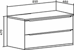 Тумба под раковину Runo подвесная серый дуб (под умывальник Moduo Square 50/ Гамма 56/ Infinity 85/ Moduo Leaf 55) Мальта 85 (00-00001100)