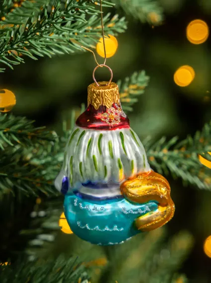 Елочное украшение Водяной, стекло, 8 см., 1 шт., Витус (А408)