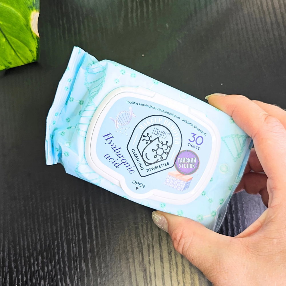 Салфетки для снития макияжа Ushas в асс 30 шт
