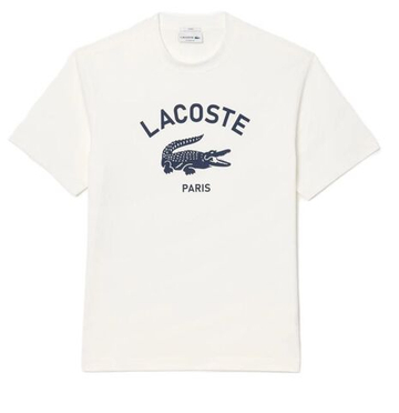 Теннисная футболка Lacoste Signature Print Cotton - white
