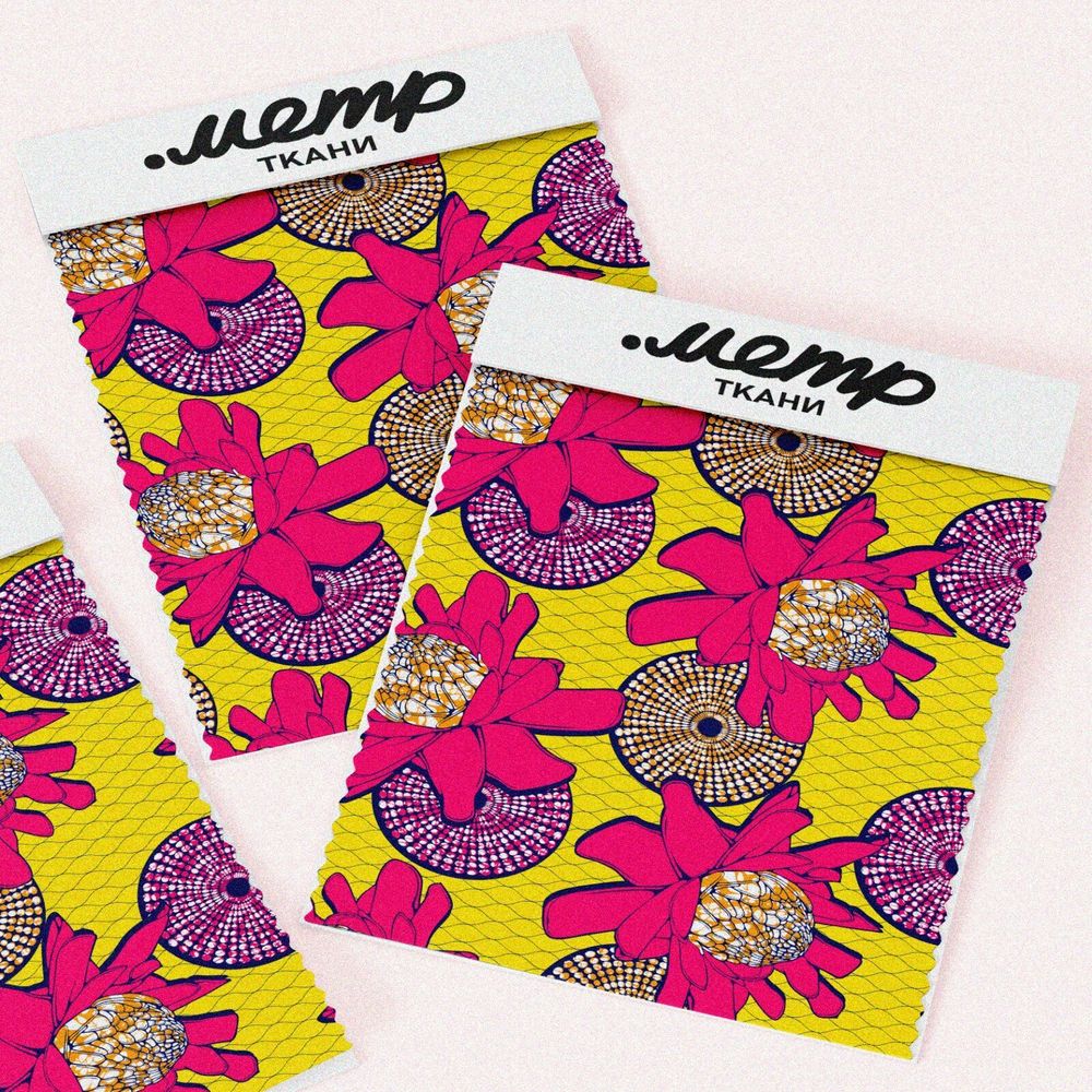 Ткань ниагара яркие абстрактные круги цветы