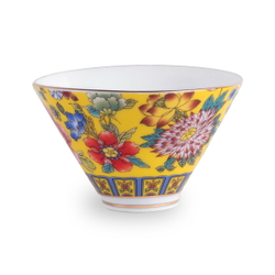 278074.2 Пиала РЕЛЬЕФ БА ХУА "Конус Цветок" h=4,5см, d=7,5см, 65 мл, фарфор желтый