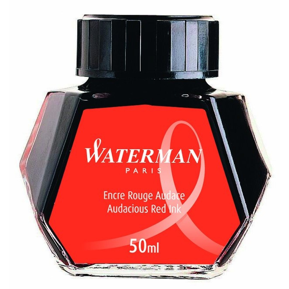 Чернила для перьевых ручек красные Waterman Ink Bottles Hexagonal