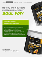 Креатин моногидрат порошок со вкусом яблока 300 г / Soul Way / 60 порций