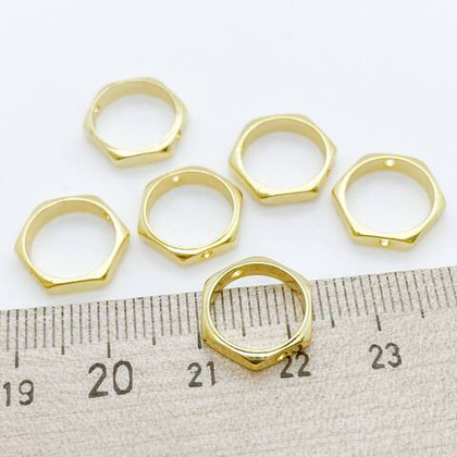 Коннектор-рамка, цвет золото, размер 12 мм, внутренний диаметр 10 мм, цена за 1 шт