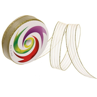 Лента для декорирования «Сияние» 1.5 см, 5 м, Золото (капрон)