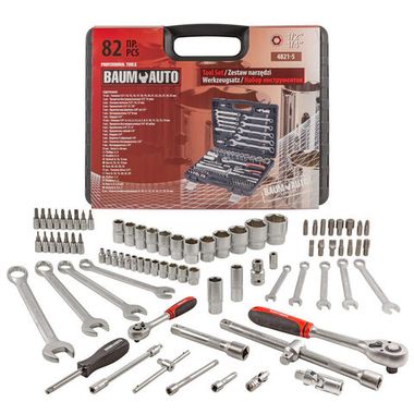 Набор инструментов 82пр.1/2'',1/4''(6гр.)(4-32мм) Baum Auto##BaumAuto BM-4821-5