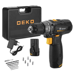 Дрель-шуруповерт Deko GCD12DU3 Set 6 аккумуляторная 2х3 Ач в кейсе с оснасткой 13 шт