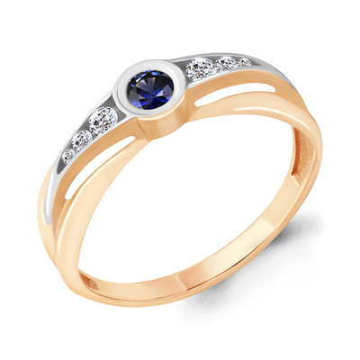963379к Кольцо из Золота с бриллиантами, сапфиром