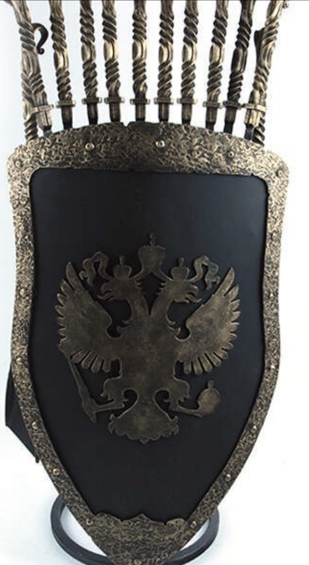 Набор шампуров «Рыцарь» и предметов для мангала/камина в кованом щите